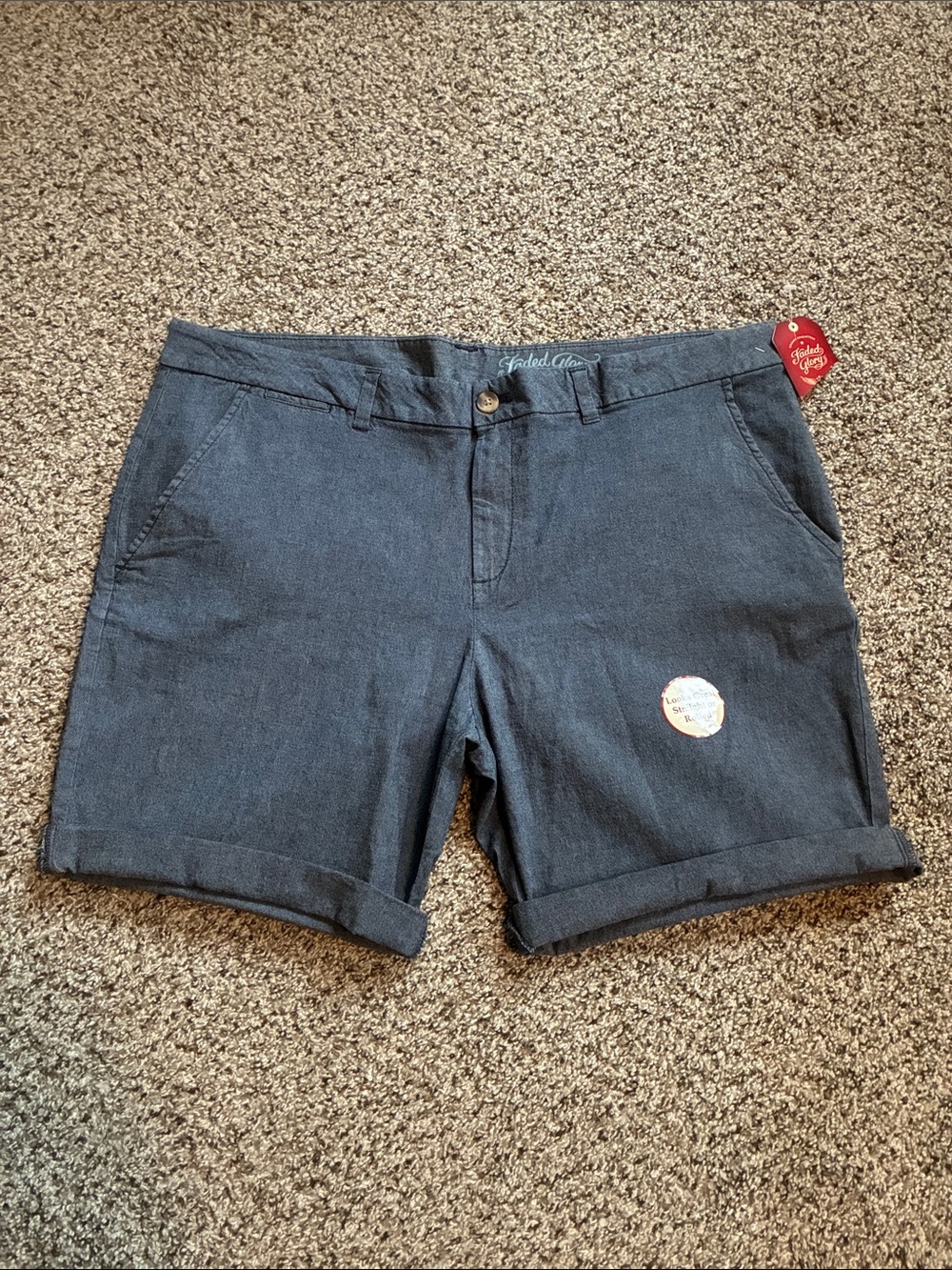 🎉 4/$25 NWT Faded Glory Navy Roll-Cuff Bermuda Shorts